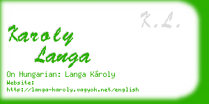 karoly langa business card
