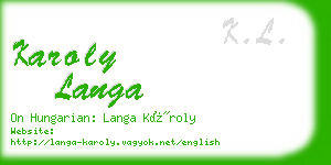 karoly langa business card